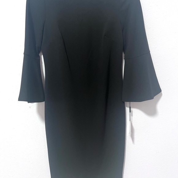 NEW Black Sheath Dress with Bell Sleeves and Crew Neck 4P - Picture 2 of 5